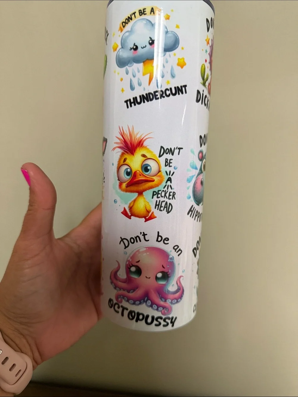Never used-Funny, profanity laced tumbler.